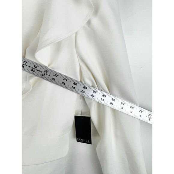 ELOQUII Ruffle Sleeve Blazer Jacket White SIZE 14 WOMENS - Picture 4 of 5